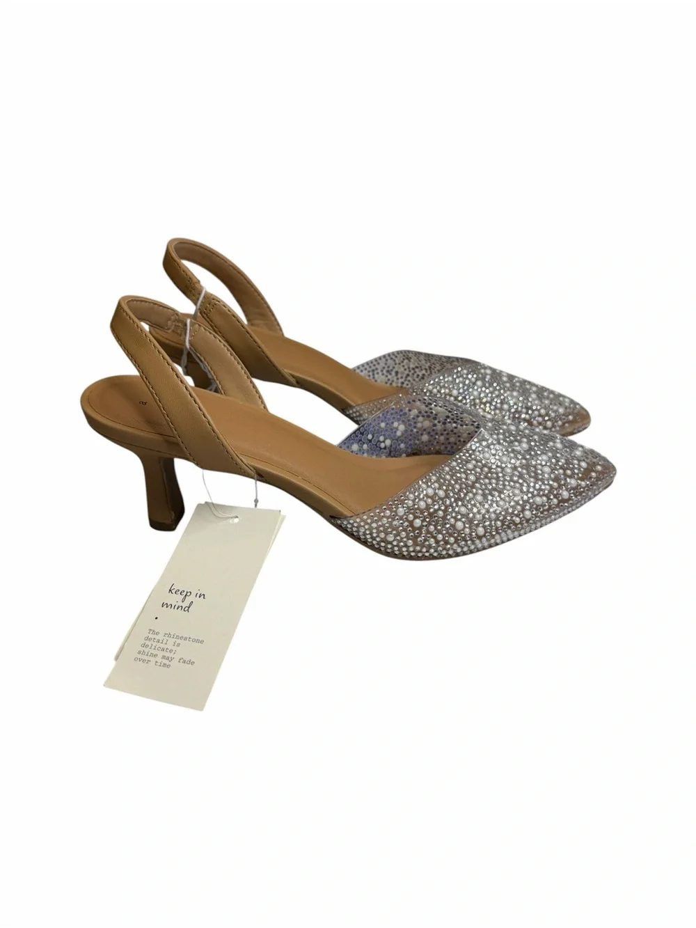 a new day Silver Crystal Pointed Toe Slingback Heels - Picture 2 of 4